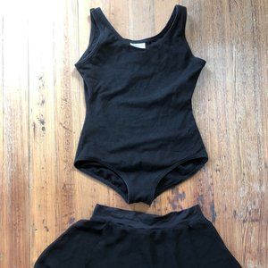 Girls Capezio Black Leotard and Skirt